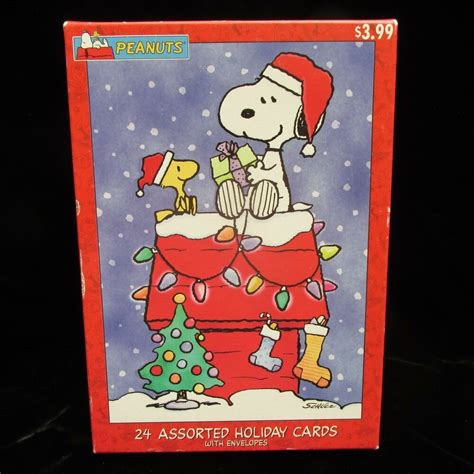 Peanuts Snoopy Christmas Holiday Assorted Cards 19 With Envelopes ...