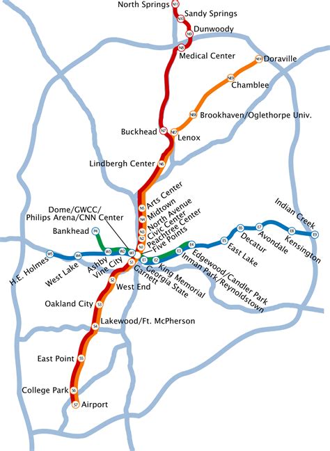 MARTA: Atlanta metro map, United States