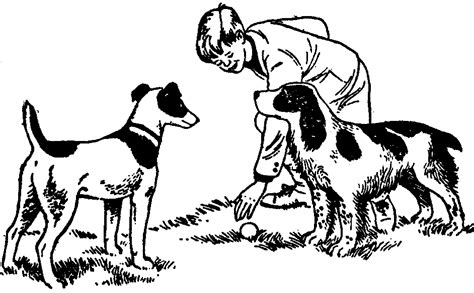 two dogs clipart black and white - Clip Art Library