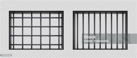 Metal Prison Cell Bars Isolated On A Transparent Background Stock Illustration - Download Image ...