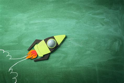 Business Project Launch, Startup and Creative Idea Concept with Taking Off Bright Graphic Rocket ...