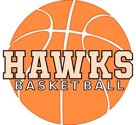 hawks basketball logo with the words hawks in white and orange on an ...