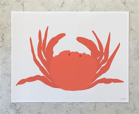 Crab Art Print. Multiple Sizes. Framed or Unframed. 140811. | Etsy