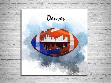 Abstract Denver Skyline Broncos Football Art Sports Illustration, Sport ...