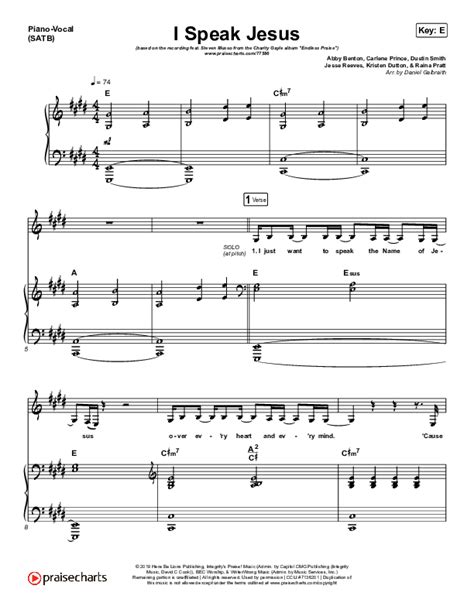 I Speak Jesus Sheet Music PDF (Charity Gayle / Steven Musso) - PraiseCharts