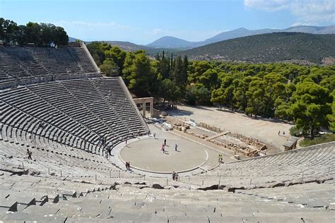 Online crop | HD wallpaper: aerial shot of stadium, epidaurus, greece ...