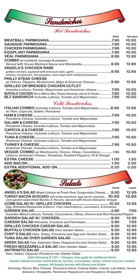 Menu | Angela's Pizza & Deli