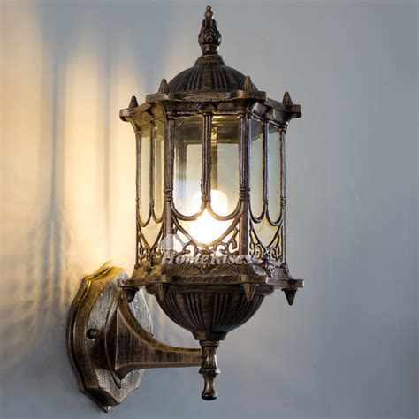 Rustic Wall Sconces Outdoor Decorative Antique Glass Wrought Iron