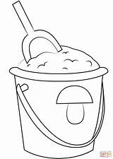 Sand Bucket And Shovel Coloring Page sketch template