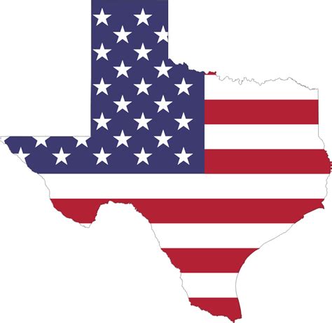 Texas American Flag Map - Openclipart