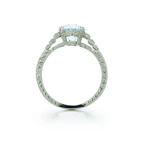 Kwiat Vintage Round Brilliant Diamond Engagement Ring with Three Step ...