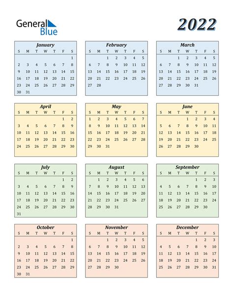 2022 Calendar (PDF, Word, Excel)