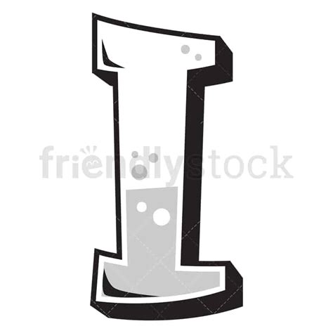 Graffiti Letter I Cartoon Vector Clipart - FriendlyStock