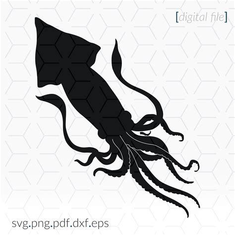 Squid Silhouette SVG archivo para Cricut y máquinas de corte | Etsy