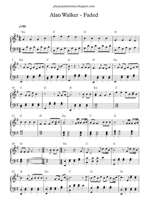 Alan Walker Faded Sheet Music | Hot Sex Picture