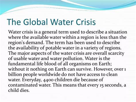 PPT - The Global Water Crisis PowerPoint Presentation, free download - ID:2648765