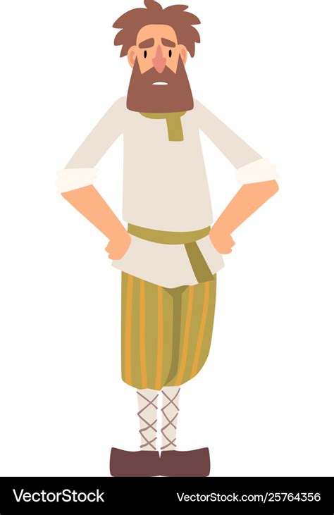 Male peasant medieval historical cartoon Vector Image