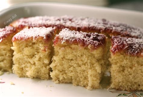 School Dinner Jam and Coconut Cake