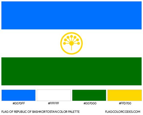 Republic of Bashkortostan flag color codes