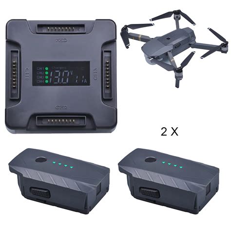 2Pcs 3830mAh DJI Mavic Pro Replacement Battery + LCD 4 in1 Battery ...