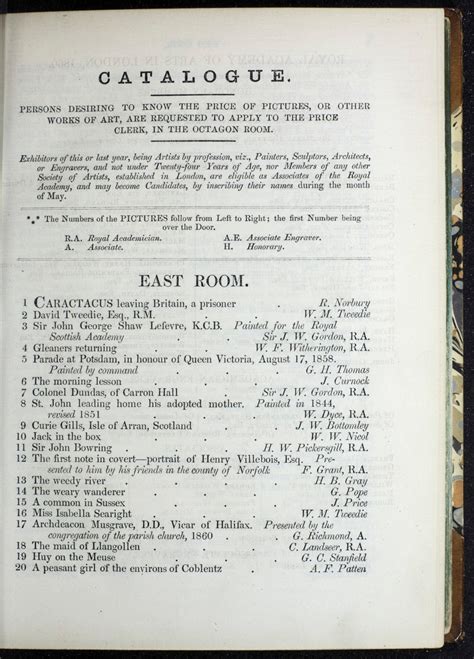 The exhibition of the Royal Academy of Arts. MDCCCLX. (1860). The ...