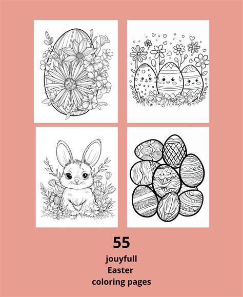 Easter Coloring Pages Spring Coloring Pages Flower, Easter Bunny and ...