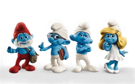 The Smurfs Characters Papa Smurf Brainy Smurf Grouchy Smurf And Smurfette Desktop Background ...