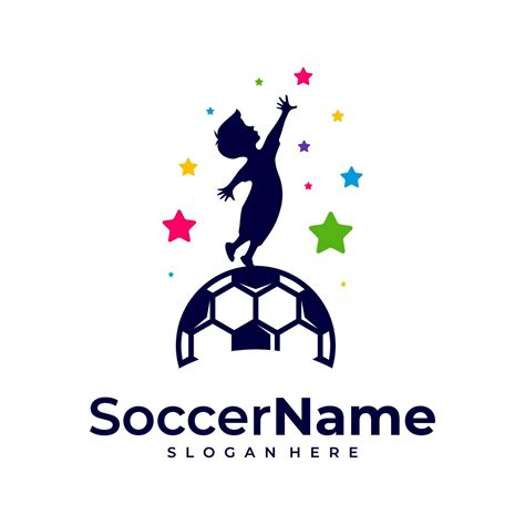 Kids Soccer logo template, Football logo design vector 14217733 Vector Art at Vecteezy