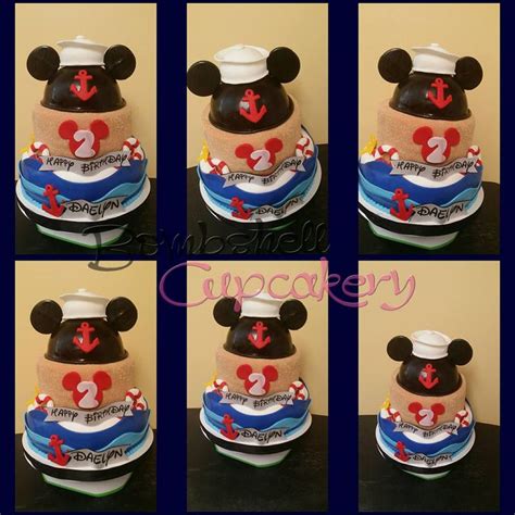 Nautical mickey mouse birthday cake | Mickey mouse birthday cake ...