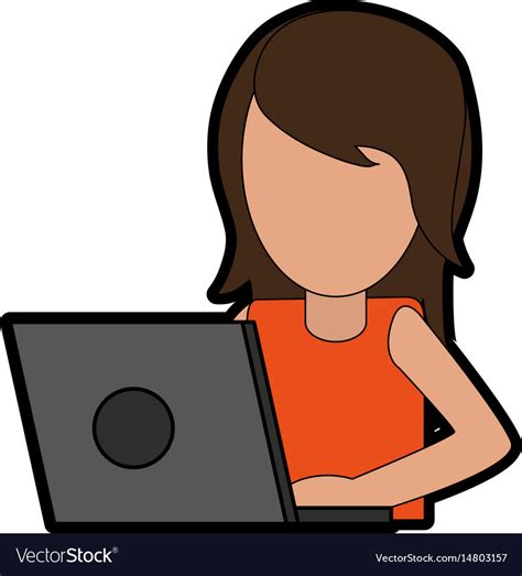 Person using laptop computer icon image Royalty Free Vector