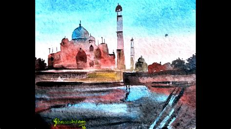 Taj Mahal Watercolor Demo - YouTube