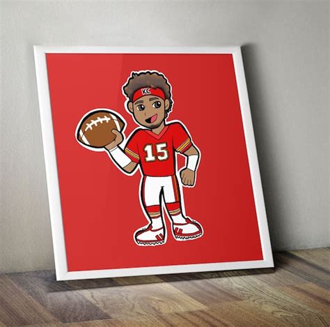 Cute Cartoon Patrick Mahomes Poster - Etsy Finland