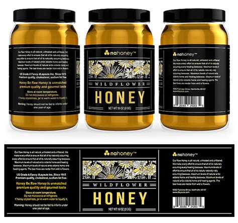 Wild Flower Honey Labels Template Design