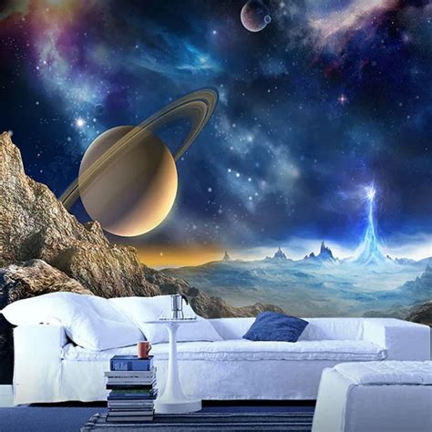 Aliexpress.com : Buy 3D Science Fiction Space Large Murals Space Theme ...