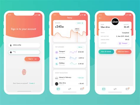 Penny, financial app by Nikola Corlija on Dribbble