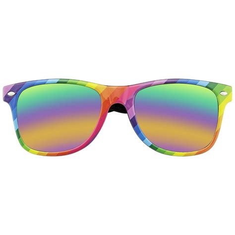 Sunglasses Mens Womens Retro 80s Party Festival Rainbow Mirrored ...