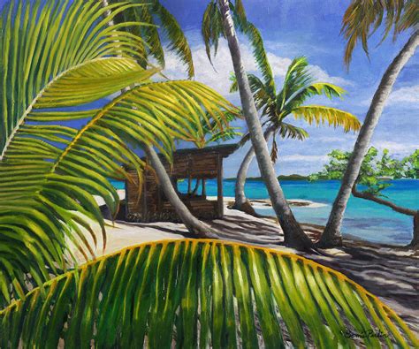 Beach Shack Painting by Bonnie Perlin