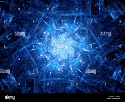 Blue glowing new technology in space, computer generated abstract ...