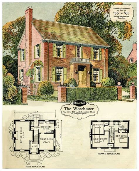 Sears Worchester 1930; 1931; 1932(3291); 1933(3291). Similar to the Newark. | Colonial house ...