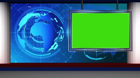 News 9 - Broadcast TV Studio Green Screen Background Stock Footage ...