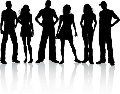 Free Vector | Silhouette of a group of friends