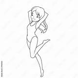 Coloring Book Cartoon Girl In swimsuit Stock Vector  Adobe sketch template