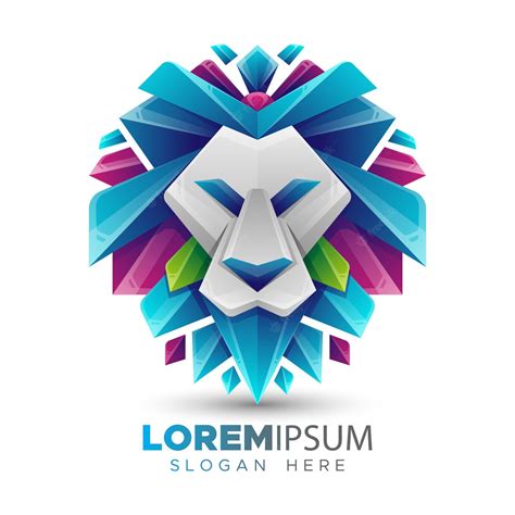 Premium Vector | Colorful lion logo template