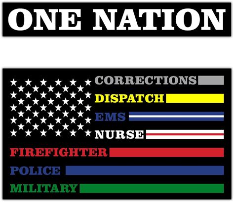 Amazon.com: One Nation Thin Line Flag Decals - Corrections, Dispatch ...