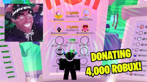 DONATING 4,000 ROBUX TO @ProjectSupreme ! - YouTube