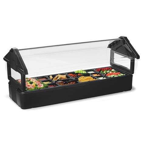 Carlisle 660103 Black 6' "Six Star" Tabletop Food / Salad Bar with Sneeze Guard