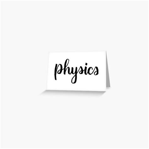 "Physics Calligraphy Label" Greeting Card for Sale by the-bangs | Redbubble