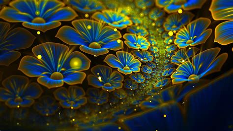 Abstract Fractal Cg Digital-art 3d Colors blue flowers Wallpapers HD ...