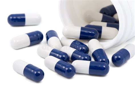 Blue and White Capsule Pills Stock Image - Image of medicine, help: 4316447