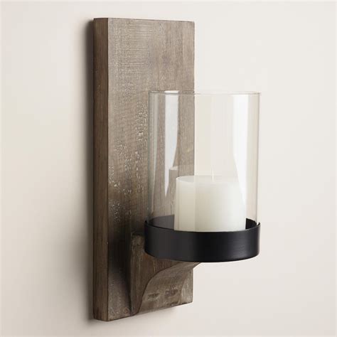 Rustic Wood Mason Sconce | Candle wall sconces, Candle sconces, Wall ...